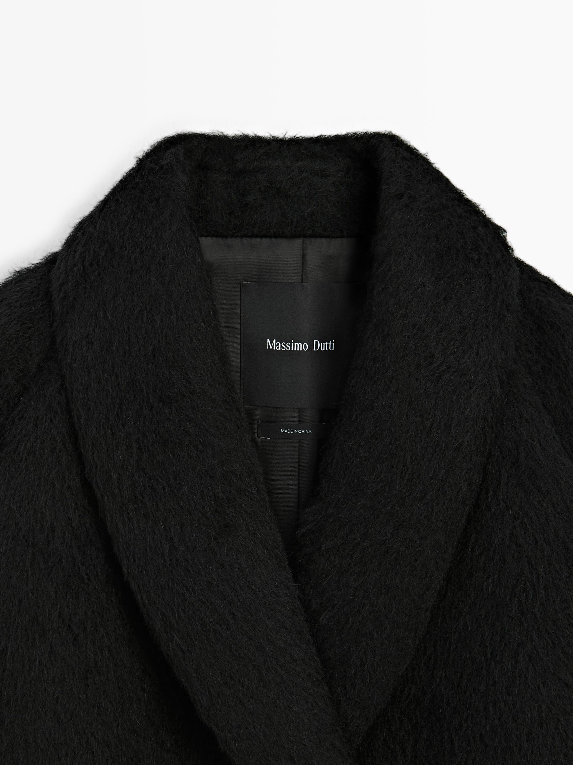 Long alpaca and wool coat